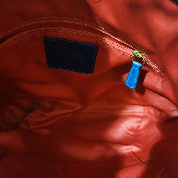 Coach Poppy Blue and Pink 2way Bag EUC - Picture 6 of 16